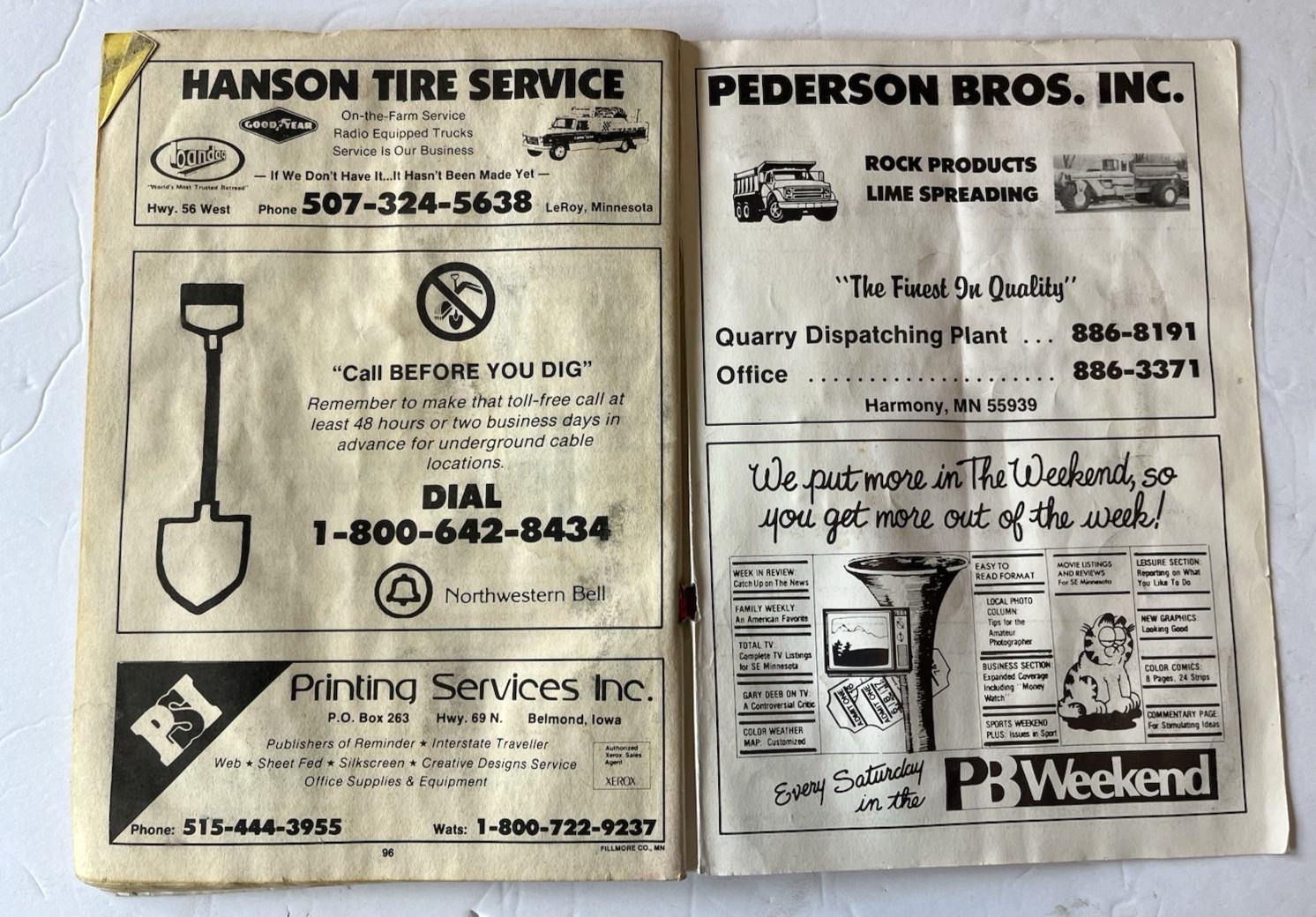 Vintage Filmore County MN Farm & Home Plat Directory 1988 Chatfield Preston