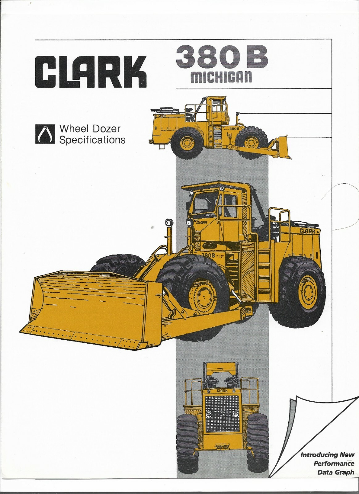 Original OEM Clark Michigan Model 380B Wheel Dozer Sales Brochure Form # WD380B