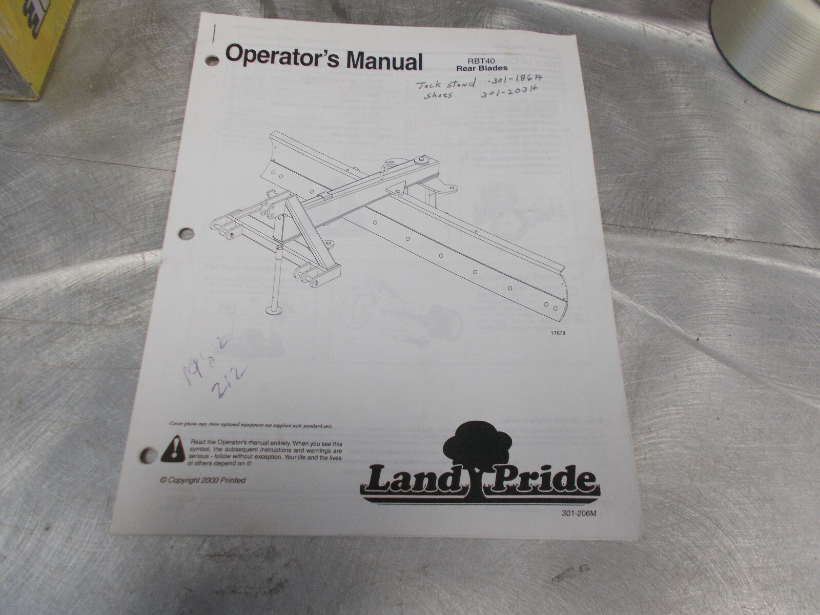 Land Pride Operator&rsquo;s Manual RBT40 Rear Scraper Blade