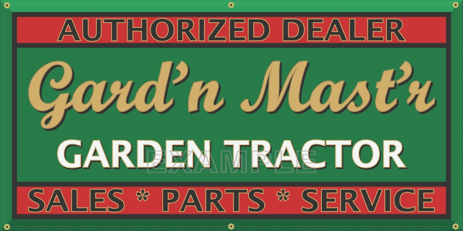 GARD&rsquo;N MAST&rsquo;R GARDEN MASTER TRACTORS EQUIPMENT DEALER VINTAGE SIGN REMAKE BANNER