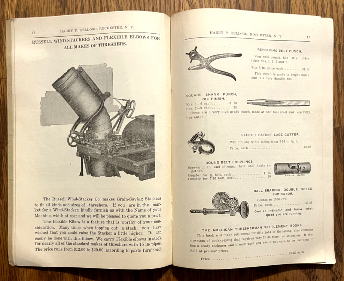 1922 Harry Kellogg Thresherman Mill & Contractors Supply catalog Rochester NY