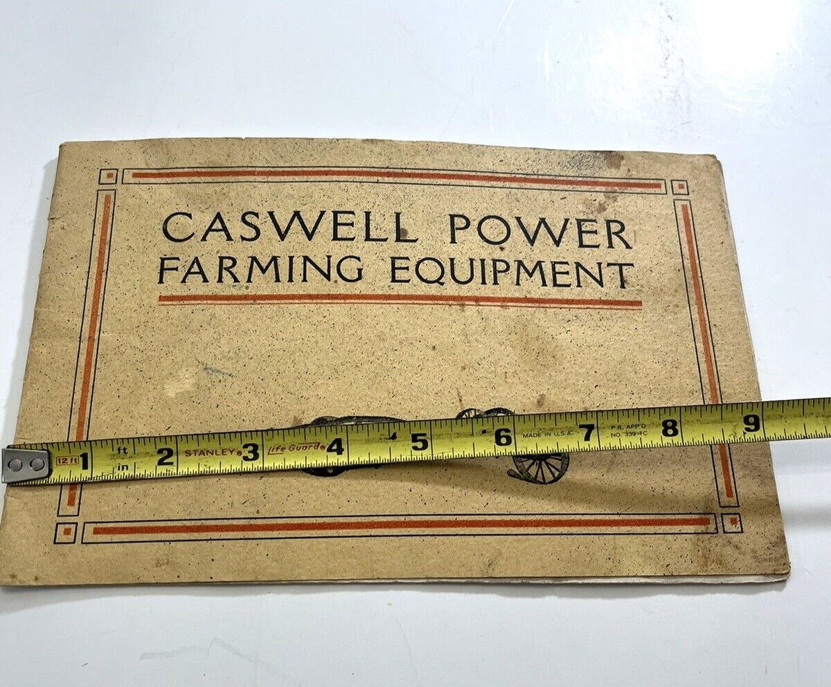 Caswell Power Farming Equipment Booklet Cherokee IA Old Illustrated FLAWS RARE
