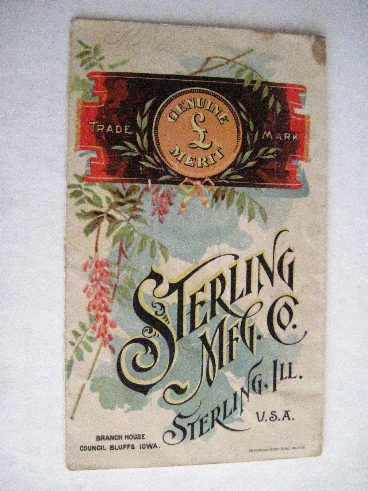 Victorian Trade Card for « Sterling Mfg Co » w Colored Pictures of Plowing Equip *