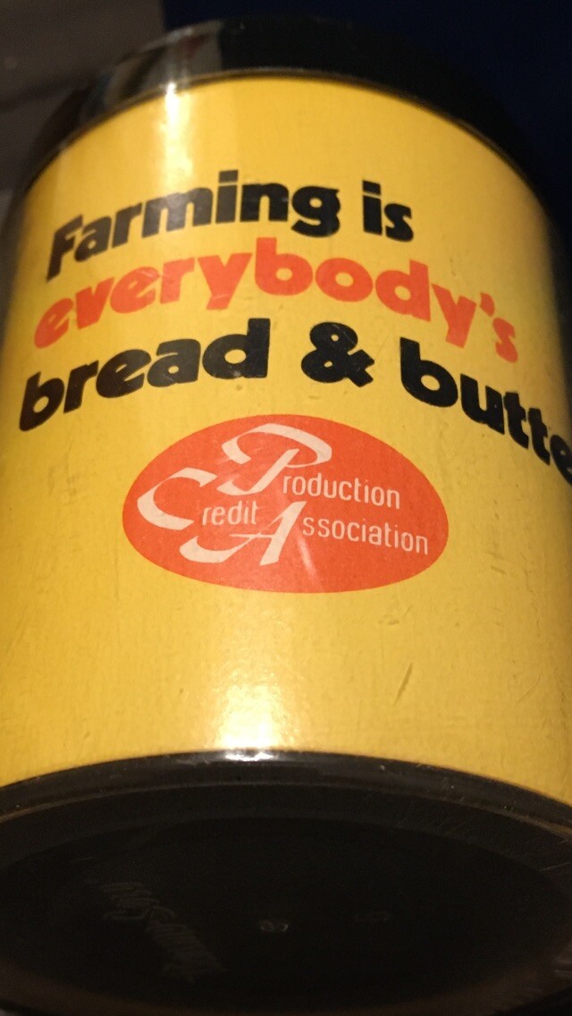 Farming Is Everybody’s Bread & Butter THERMO SERV PLASTIC CUP VINTGE