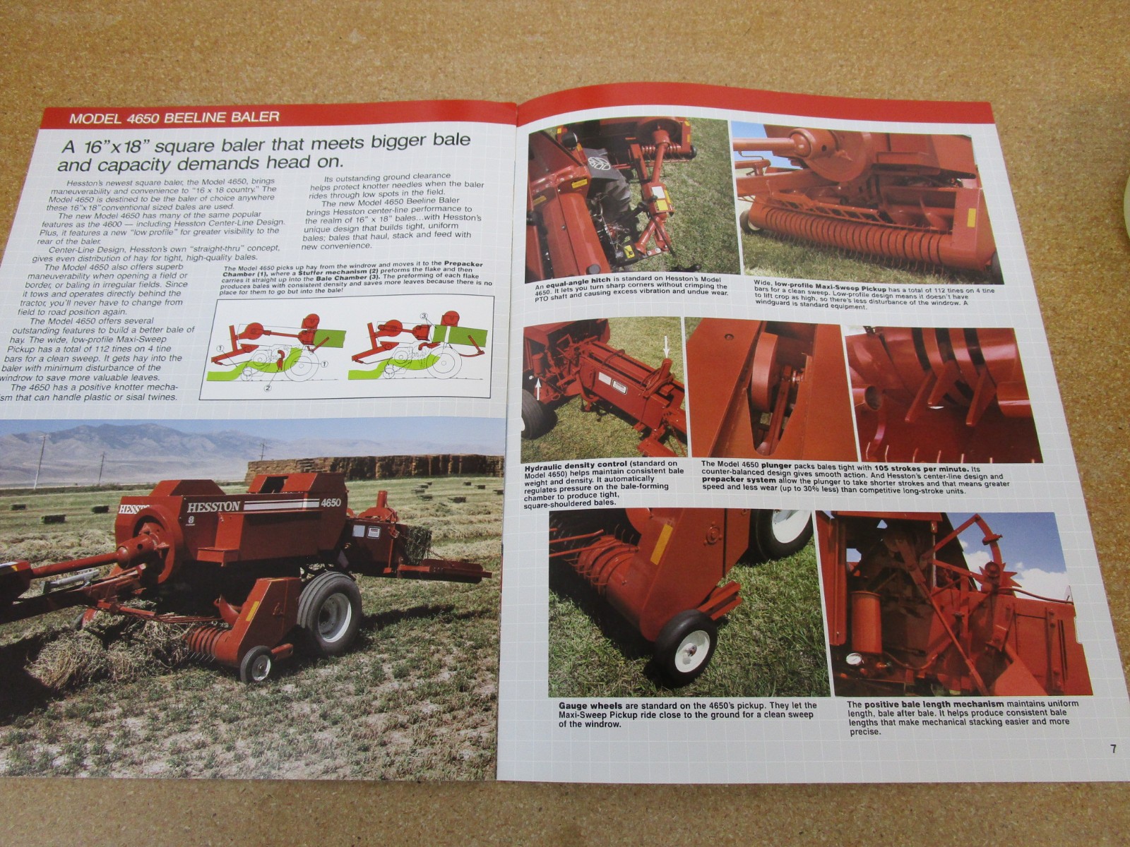 1985 HESSTON Beeline Square Baler sales brochure 8pg ORIGINAL farm hay equipment