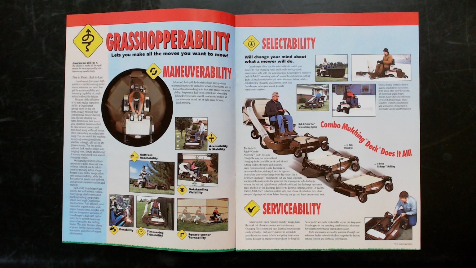 Grasshopper 600 Series Mowers Brochure Vintage 1995 Agriculture Promo
