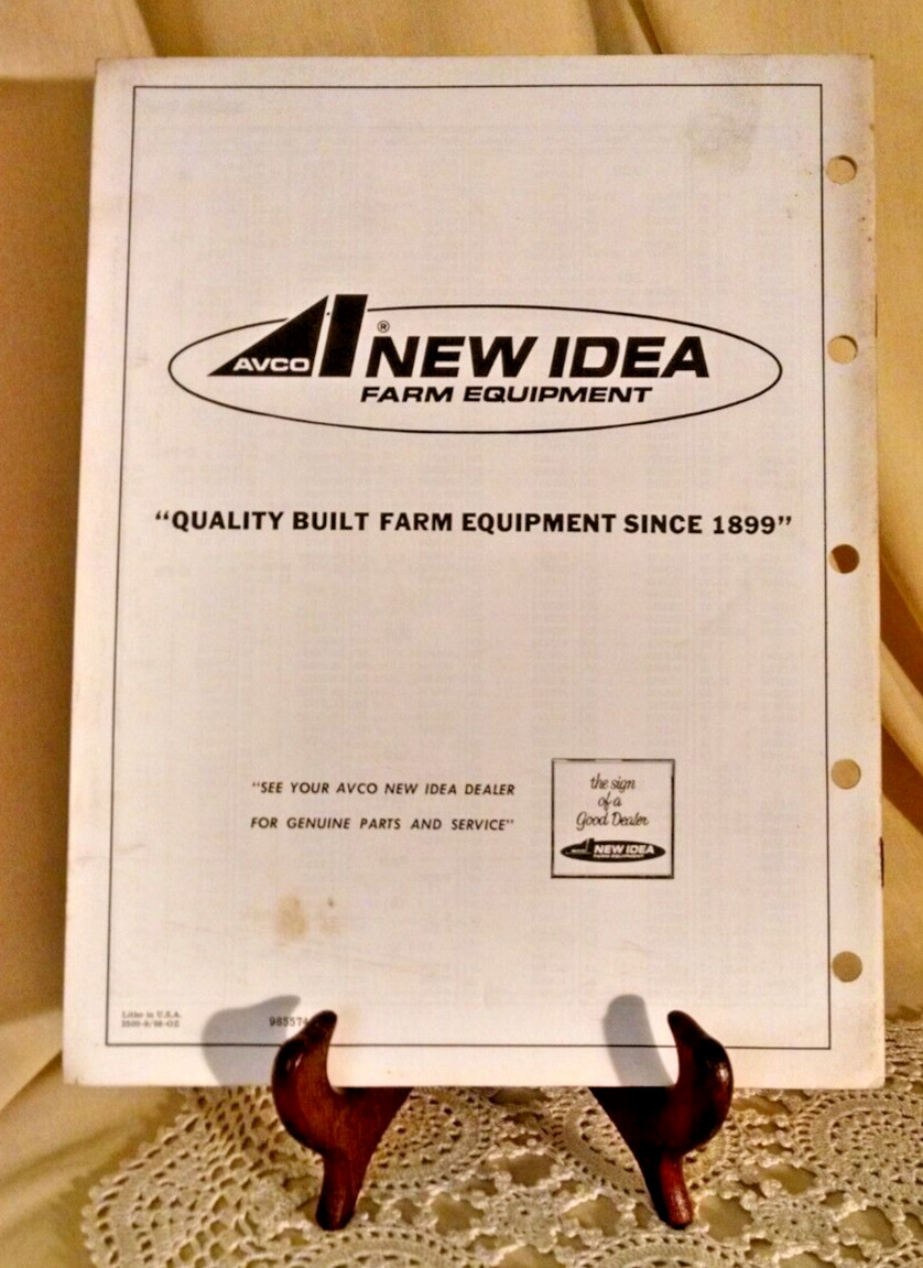 AVCO NEW IDEA SHELLER 314 OPERATOR&rsquo;S MANUAL CS-157 2 ROW PULL TYPE 2500-9/68-OZ.