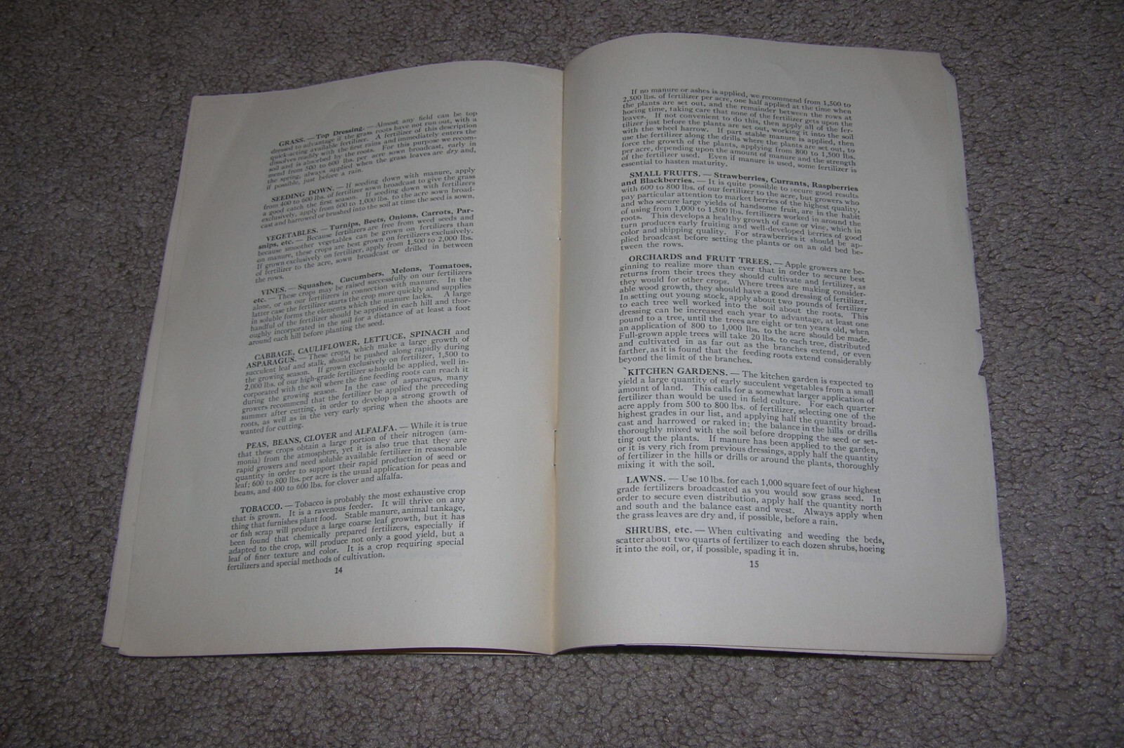 1915 Bowker&rsquo;s Fertilizers 19 page booklet, Stockbridge, Manure