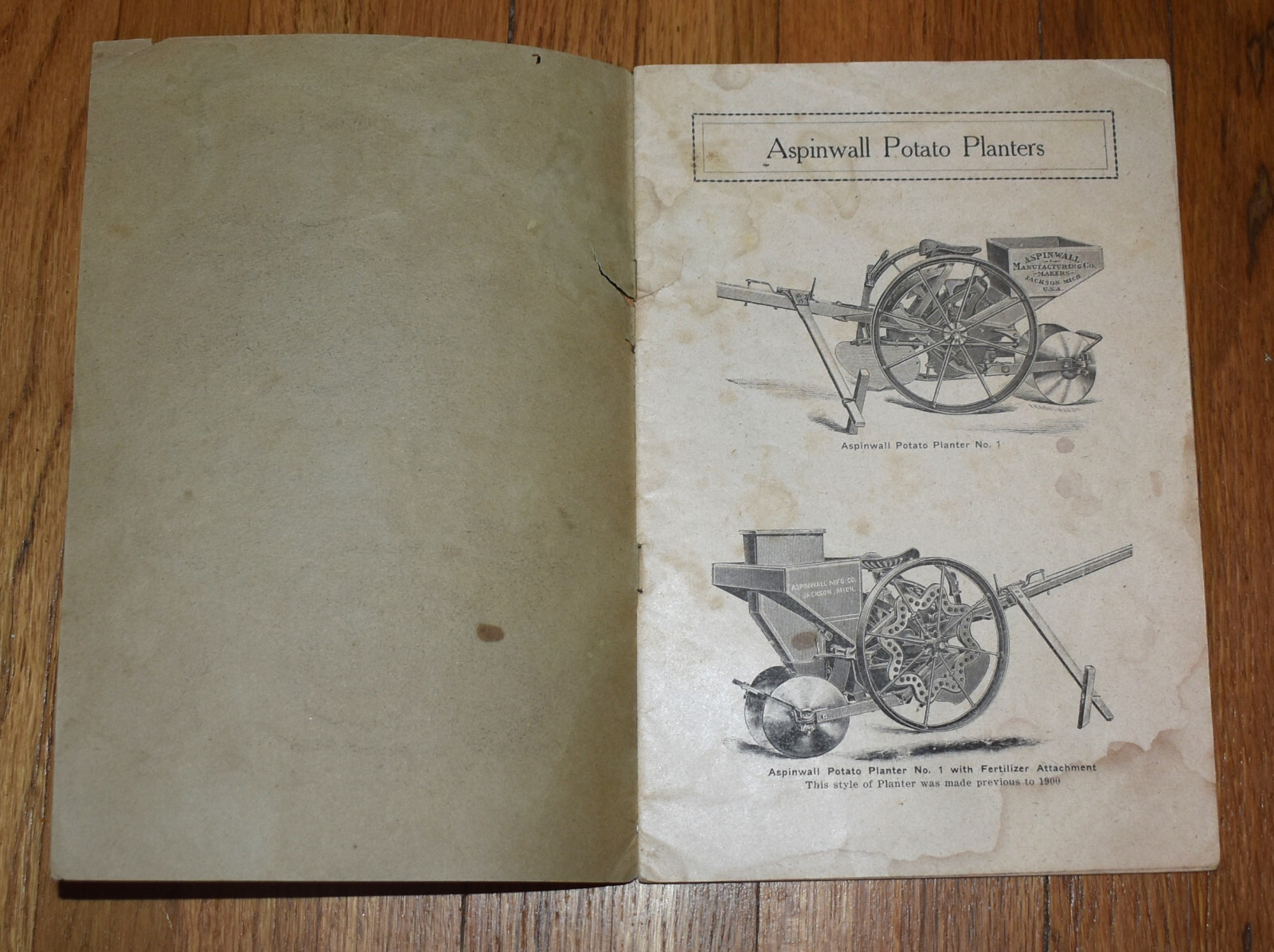 Vintage Aspinwall Watson Co Potato Planters Advertising Price List Farm Catalog