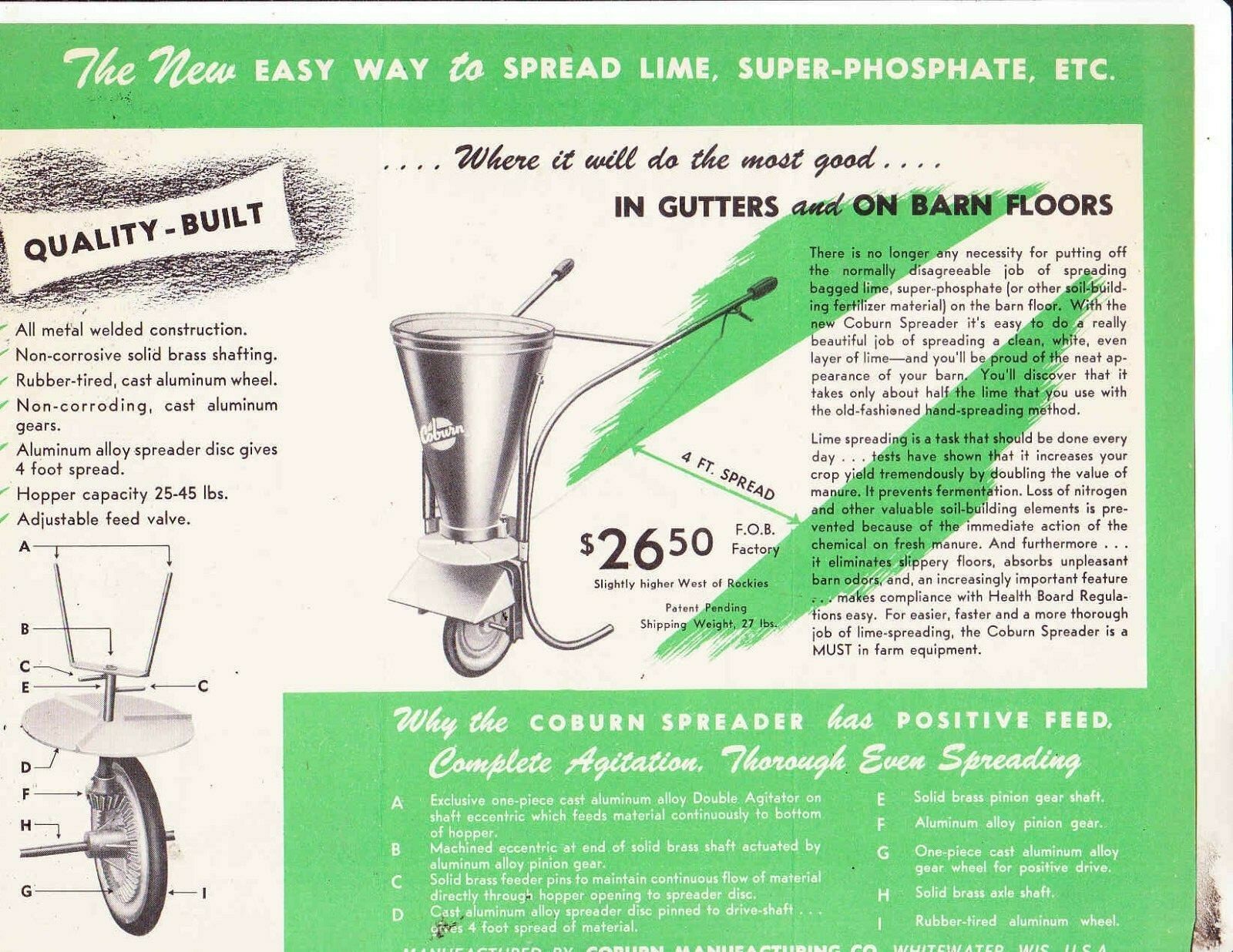 COBURN SPREADER—— FARM EQUIPMENT AD–1946