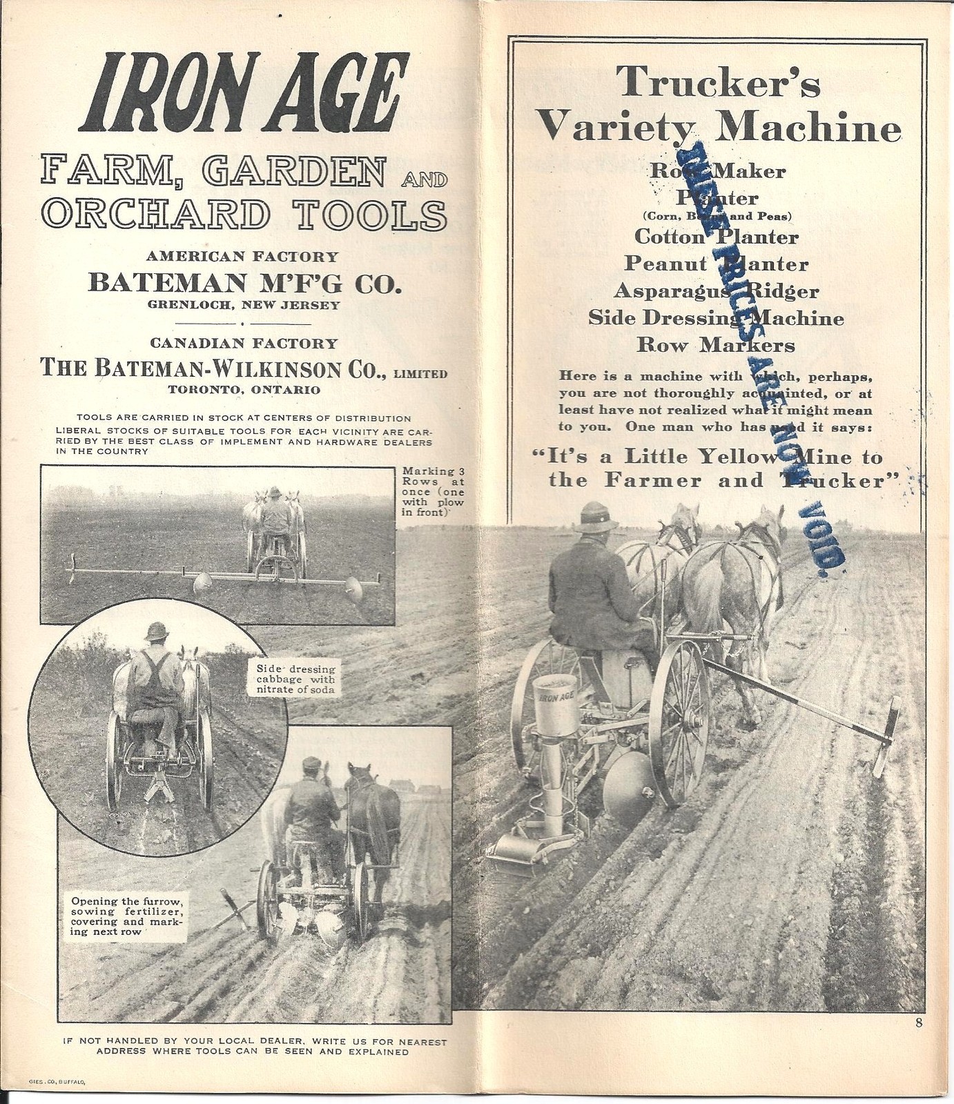 Iron Age Farming Implements Sales Brochure c1917 ~ Truckers Variety Machine