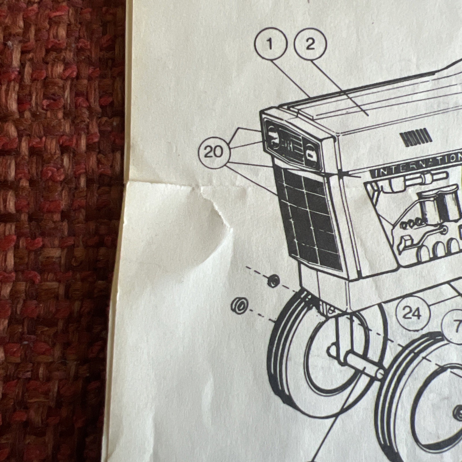 Vintage ERTL International Harvester Pedal Tractor Assembly Instructions