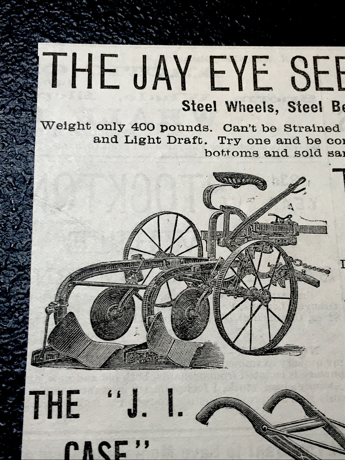 1886 J.I. Case Plows Farm Advertising – San Francisco – California