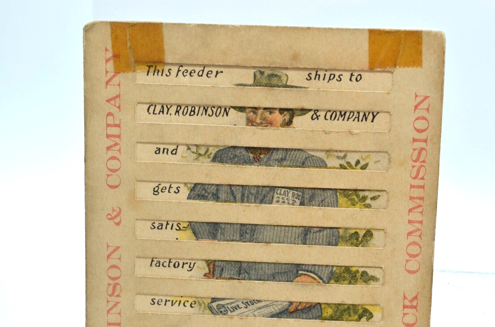 Rare 1909 Pull Tab Advertising Card – Clay, Robinson & Co. Livestock Industry Co