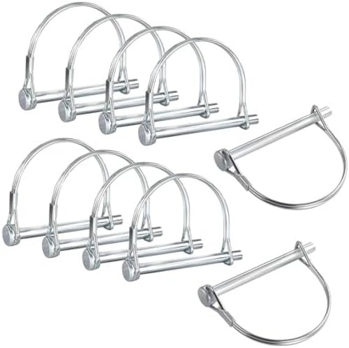 10 Pack 1/4×4 Inch Trailer Coupler Pin Set, Heavy Duty Locking Pin Secure Tow…