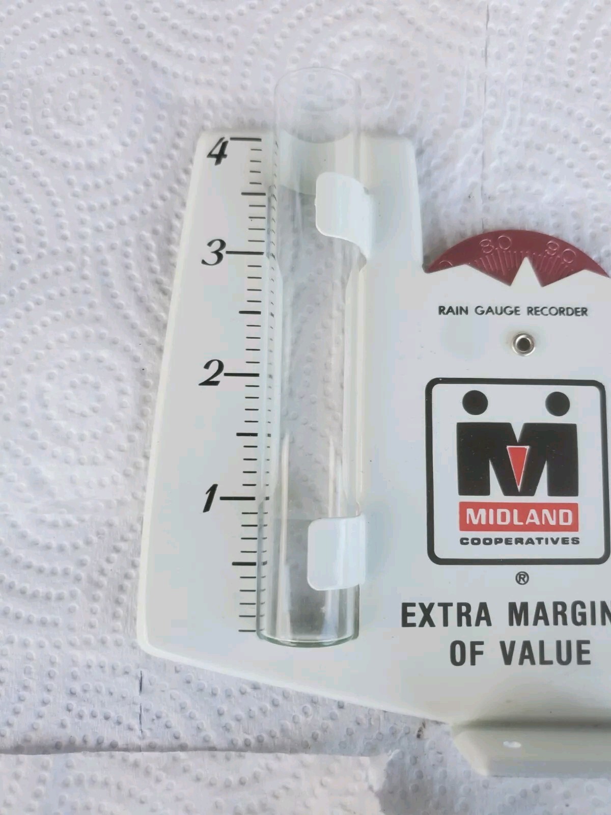 Metal Rain Guage Midland Cooperative Extra Margins Of Value Farm Grain Feed Seed