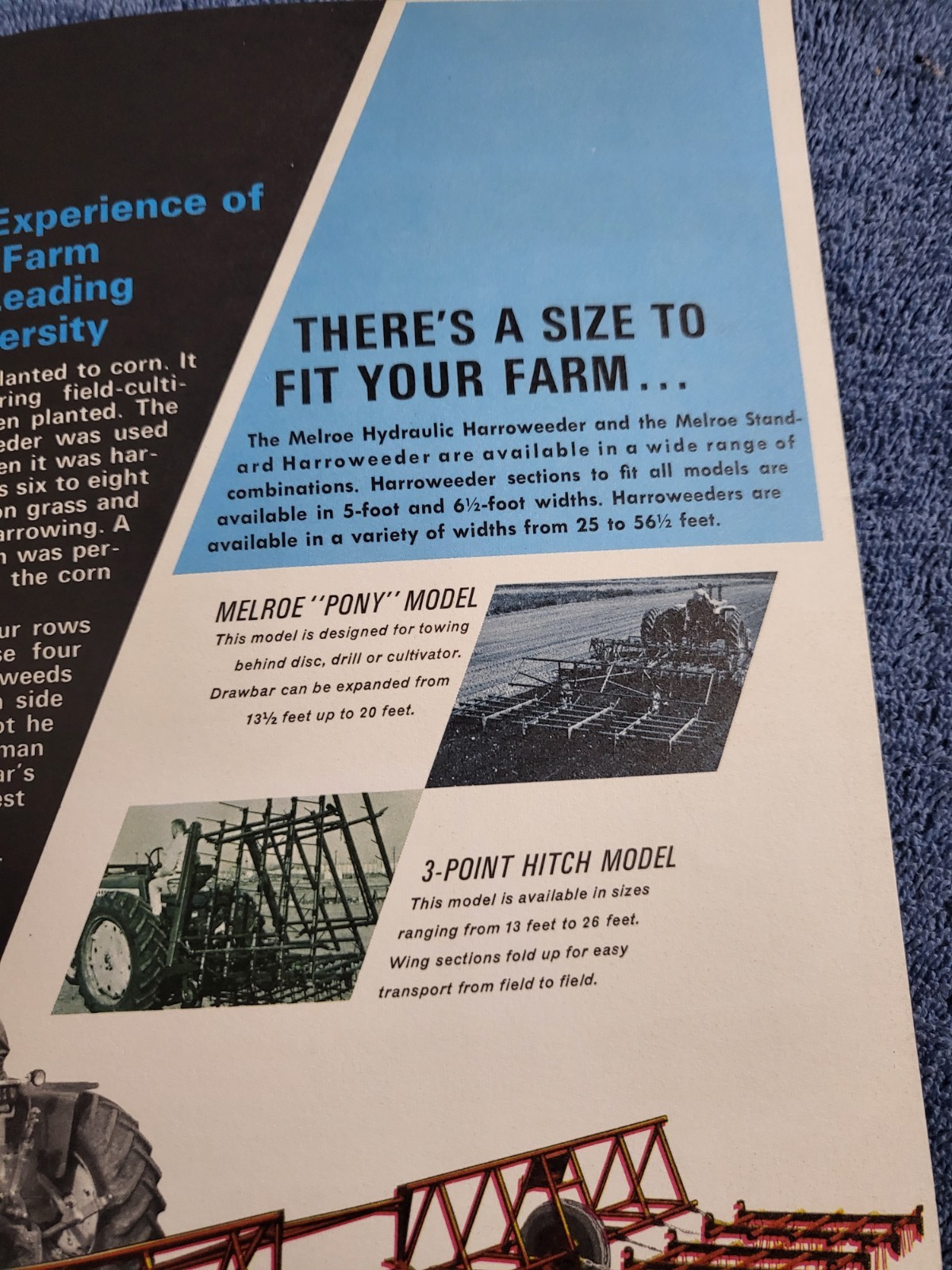 Farm Implement Brochure MELROE Harroweeder Harrow Weeder Gwinner North Dakota