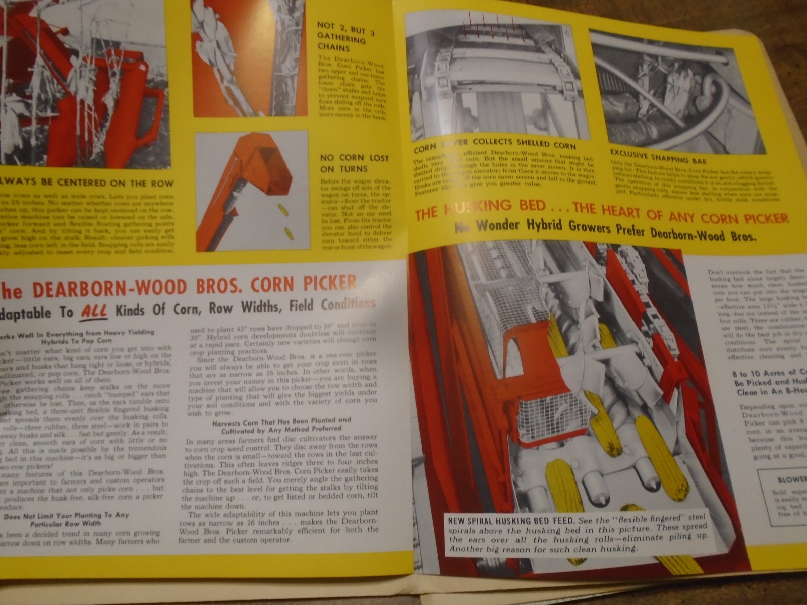 NOS Dearborn-Wood Bros. Corn Picker 2 Page Sales Brochure Ford Tractor