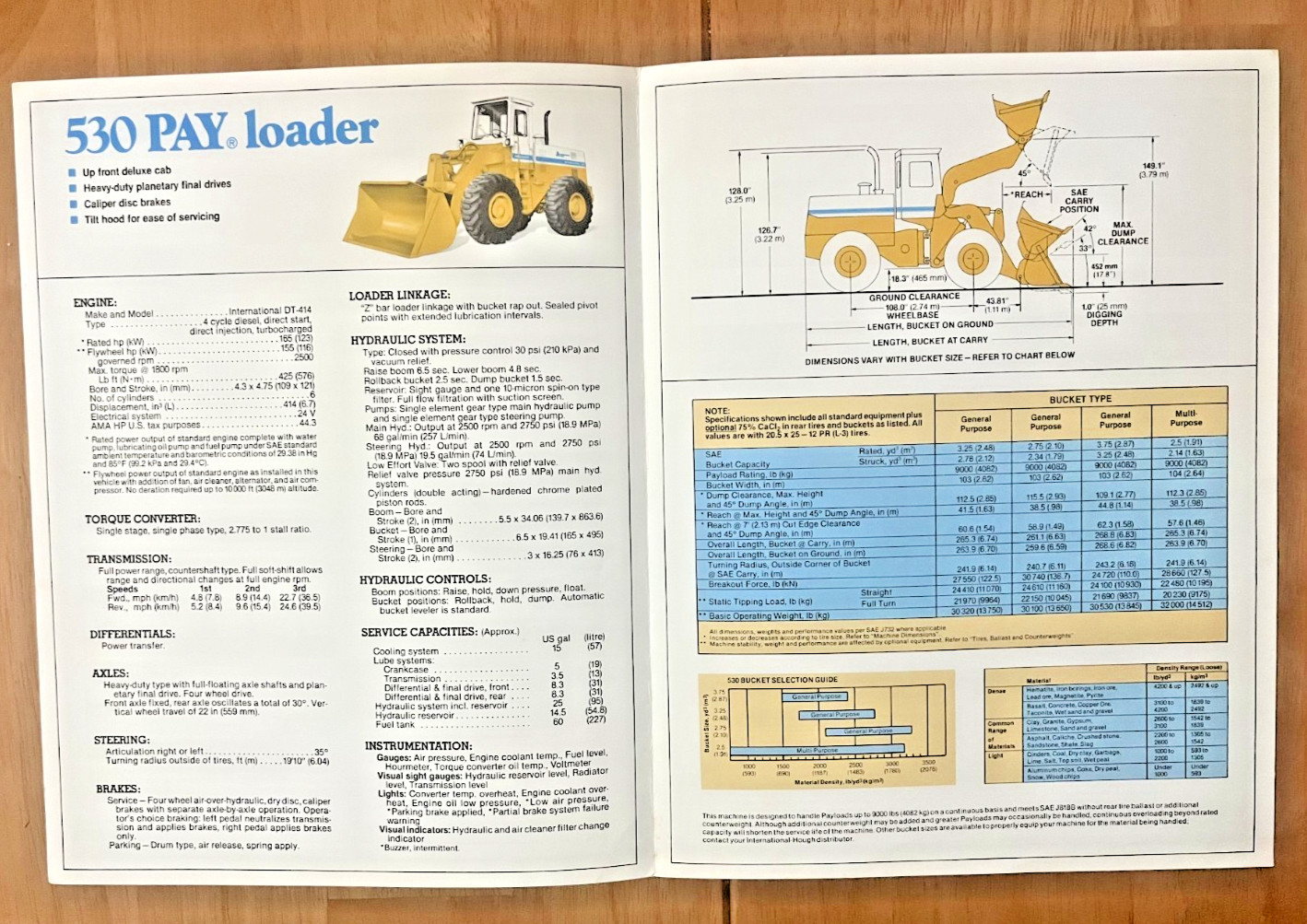 International Hough 530 Pay Loader sales brochure Libertyville Illinois