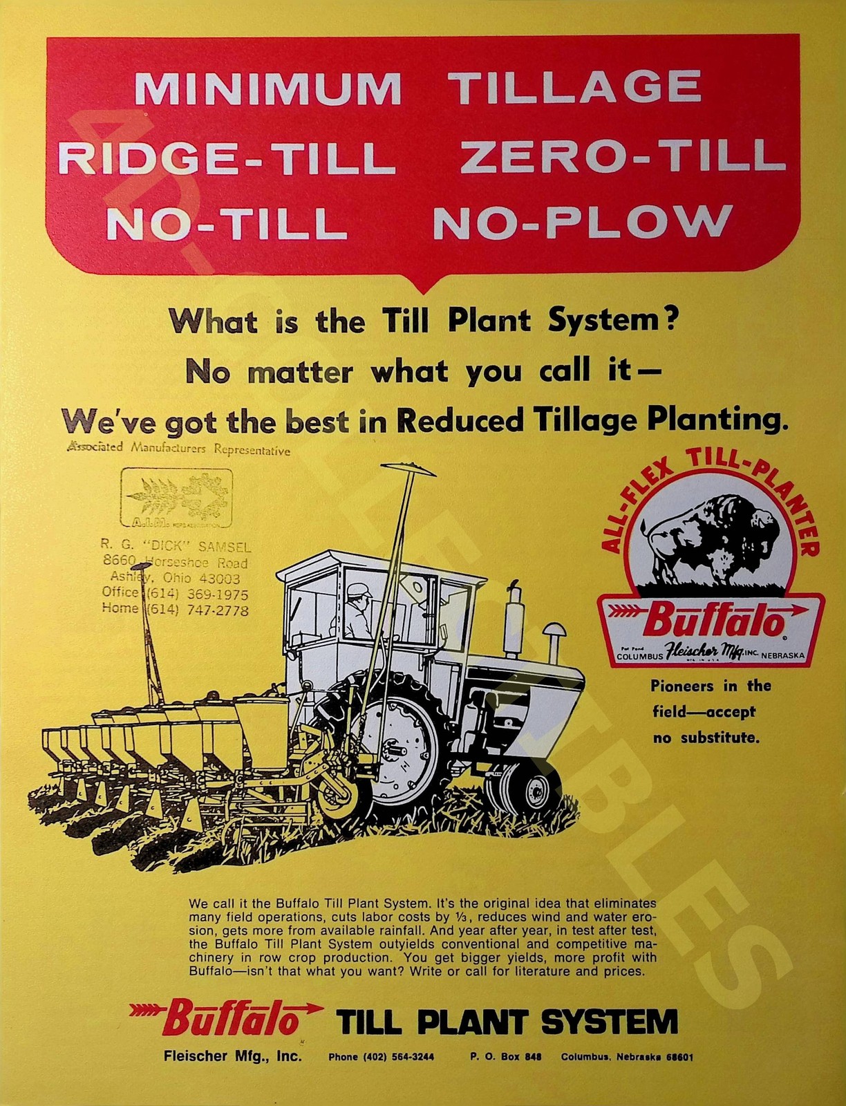 Vintage Buffalo Till Plant System Brochure Farm Equipment Spec Sheet