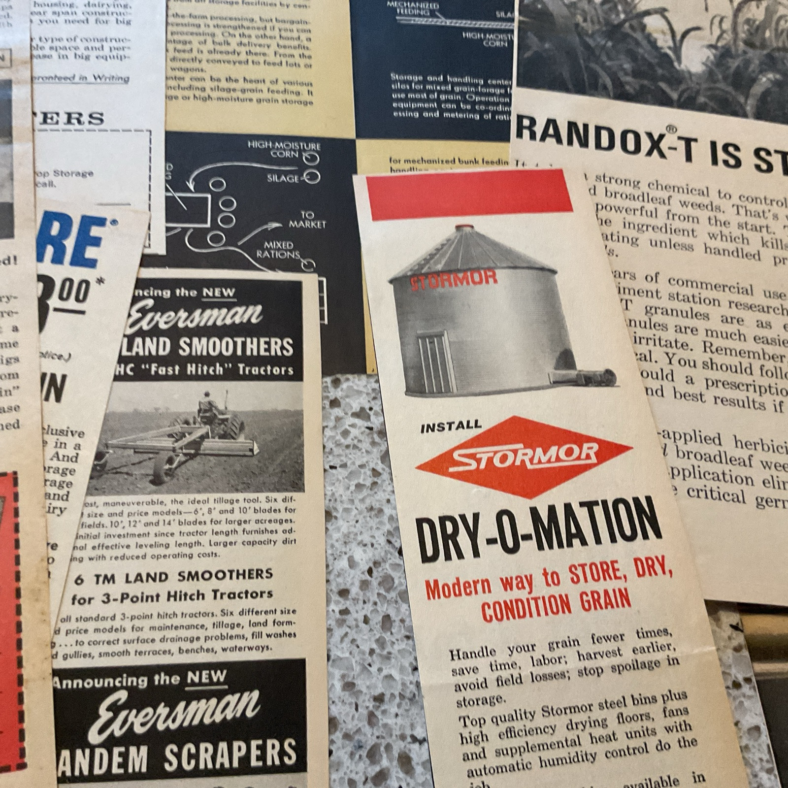 ~50 Farm Related Print Ads 1940-1960 Sprayers Buildings Equipment Fence More
