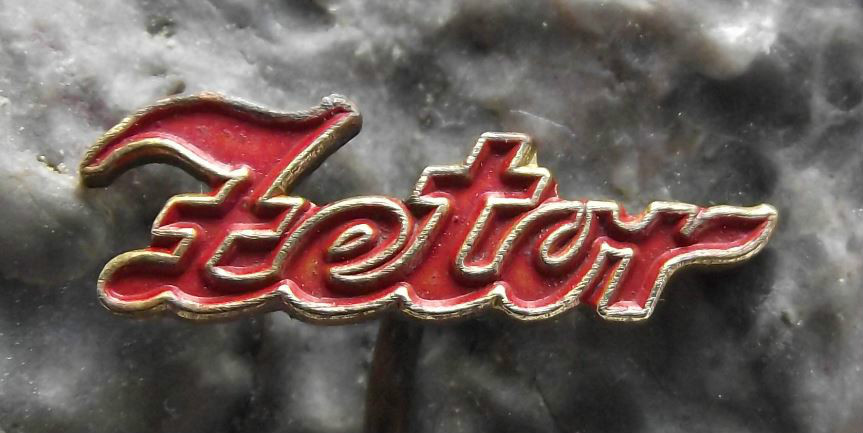 Antique Zetor Tractor Farming Farm Agricultural Machine Script Text Pin Badge