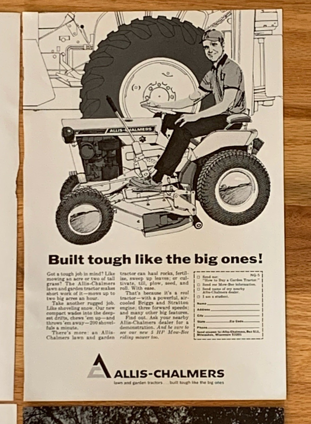 1967 National Geographic Tractor Mower Ads -8 Paper Pages 6.75×10”