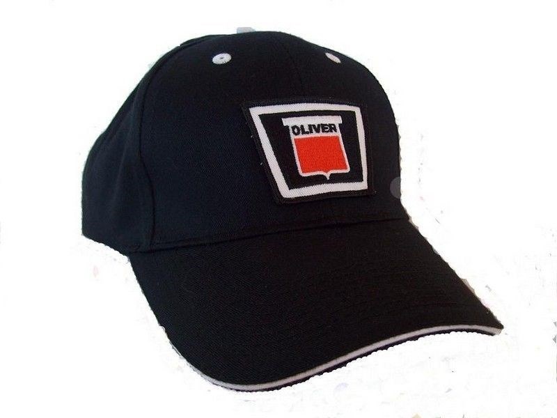 Oliver New Logo Tractor Black with white Sandwich Brim 6 Panel Hat – Cap Gift