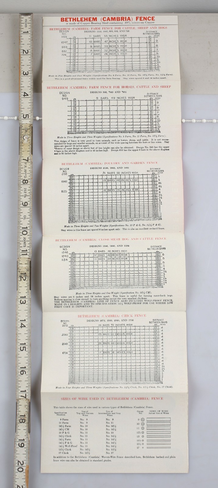 Vintage 1935 Bethlehem Cambria Copper Bearing Fence Brochure Steel Co.