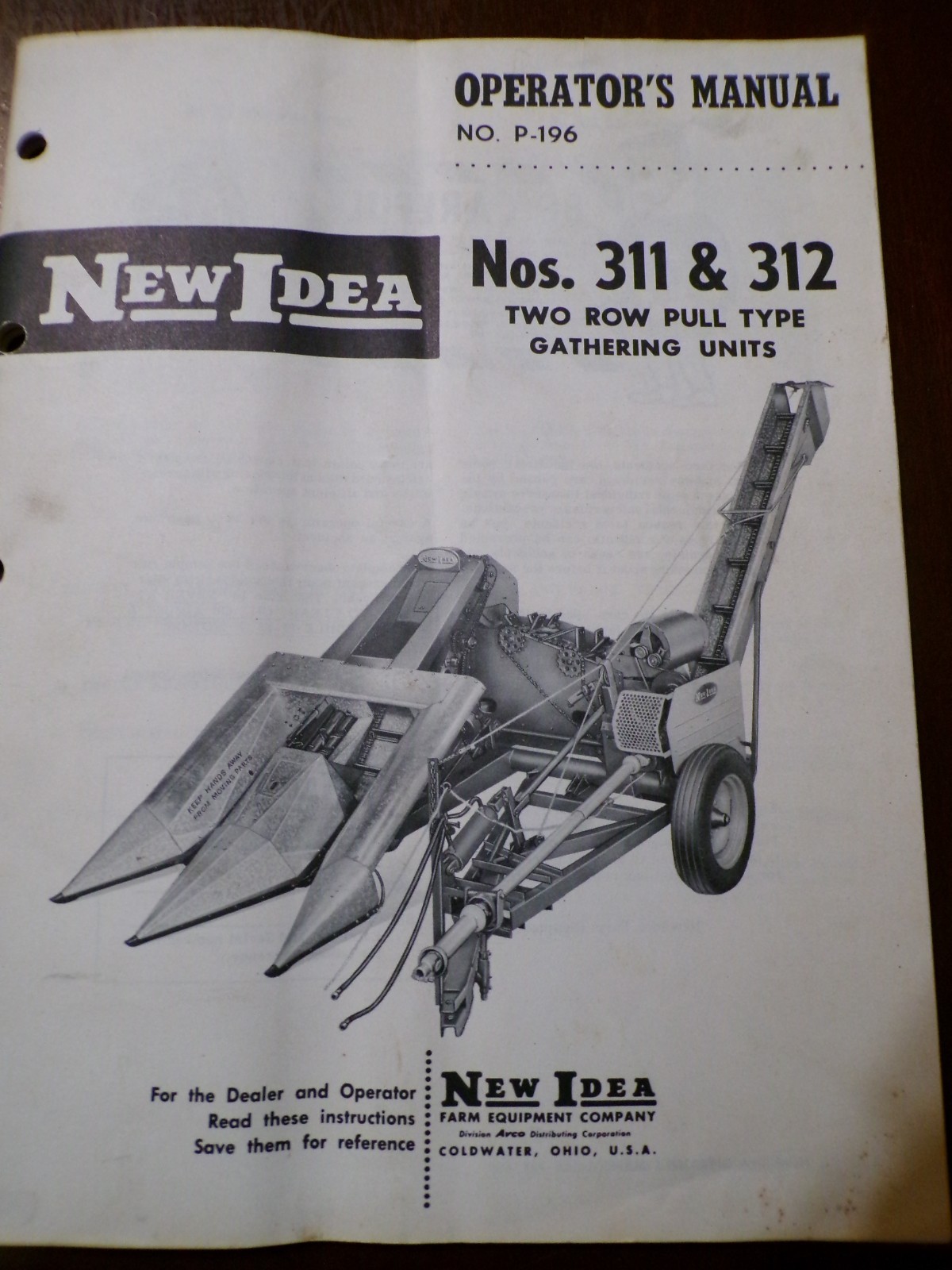 New Idea No 311 & 312 Two-Row Pull-Type Pickers Op&rsquo;s Manual, 313 Husking Unit