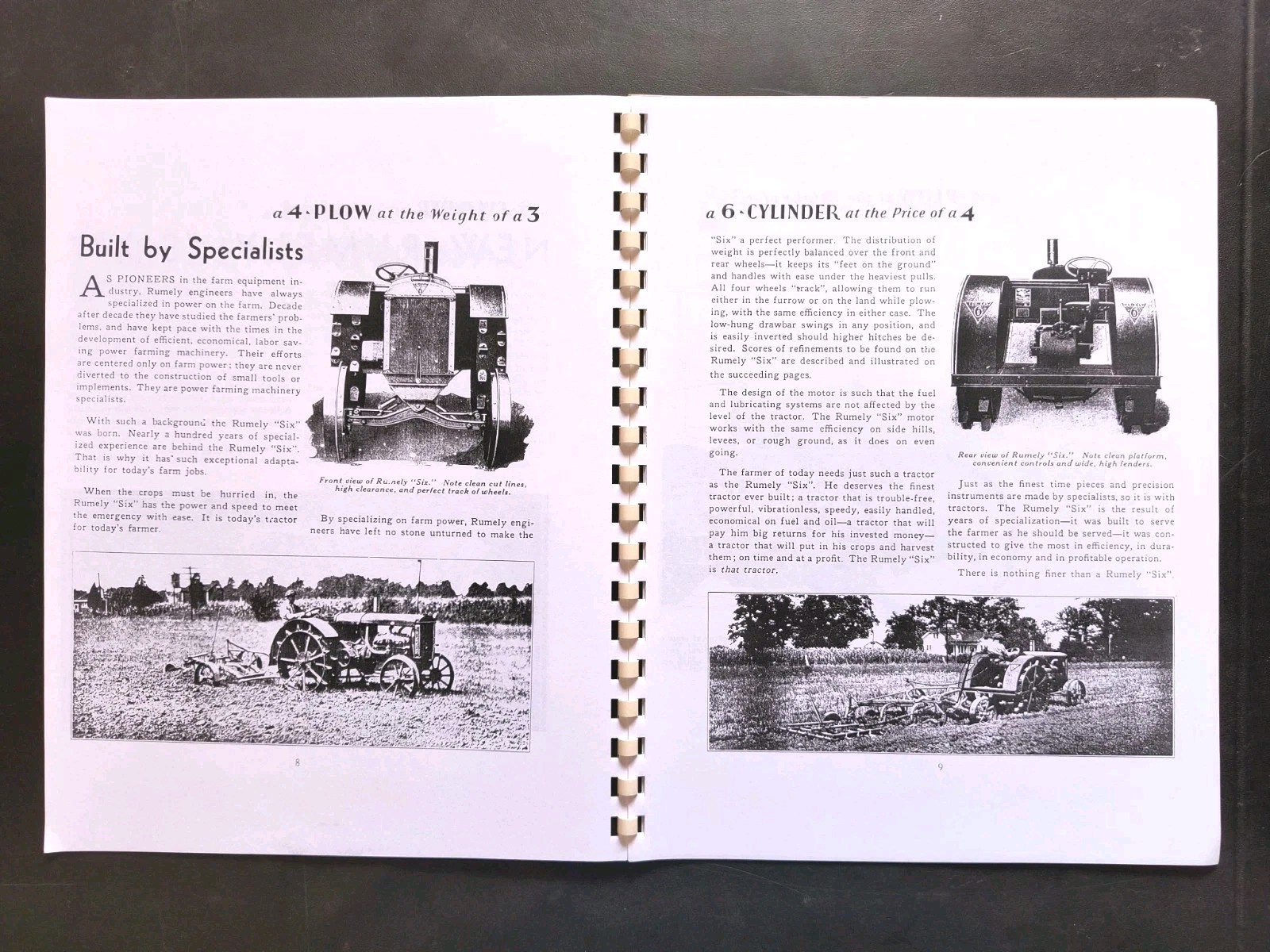 1920s Rumley 6 Tractor Dealer Brochure Owners Manual Print Advertising Reprint