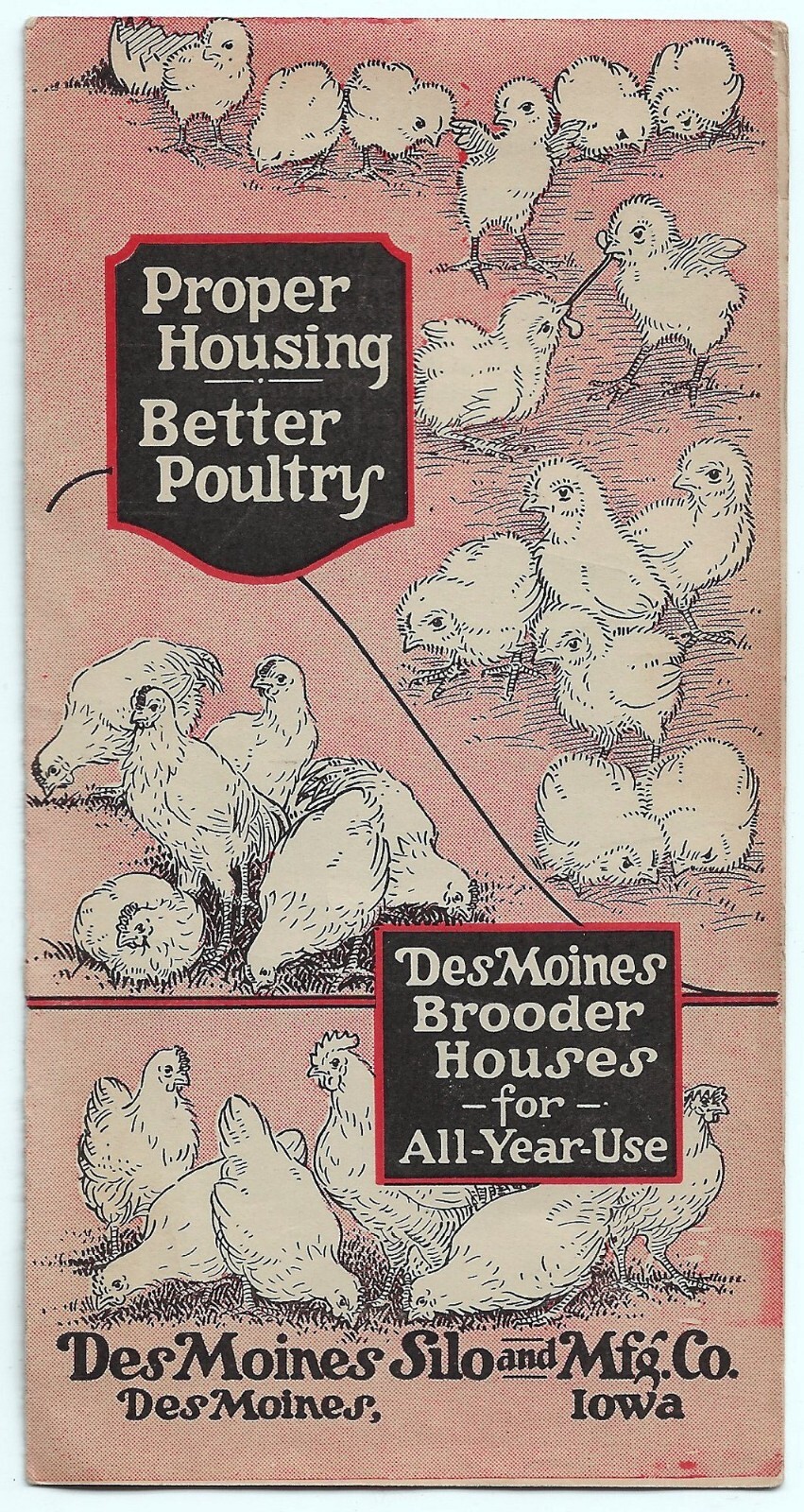 Des Moines Silo & Mfg. Brooder Houses Advertising Pamphlet Brochure