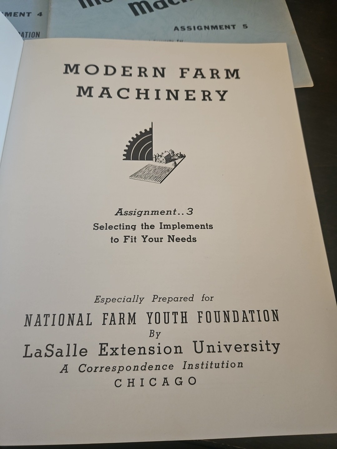 Set Of 5 Modern Farm Machinery Assignment 1-5 National Farm Youth 1941 Vintage