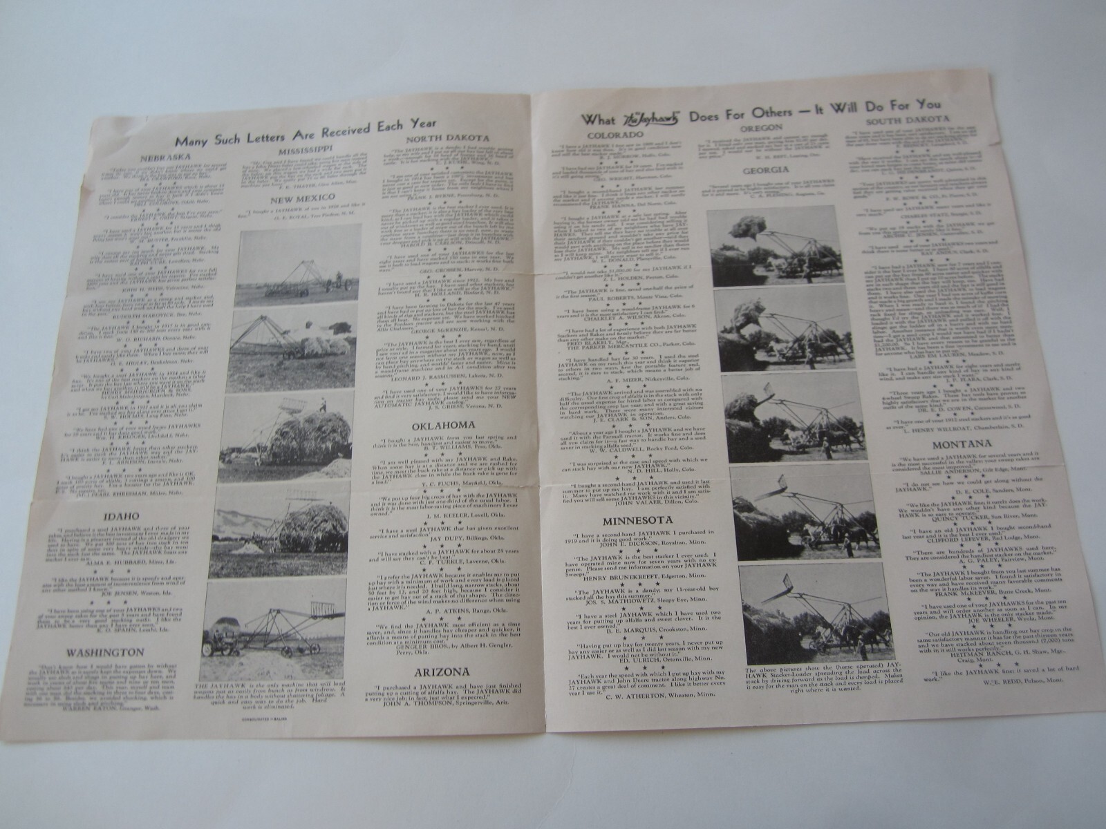 Old Vintage – JAYHAWKS – Farming Equipment – Brochure – Wyatt Mfg SALINA KANSAS