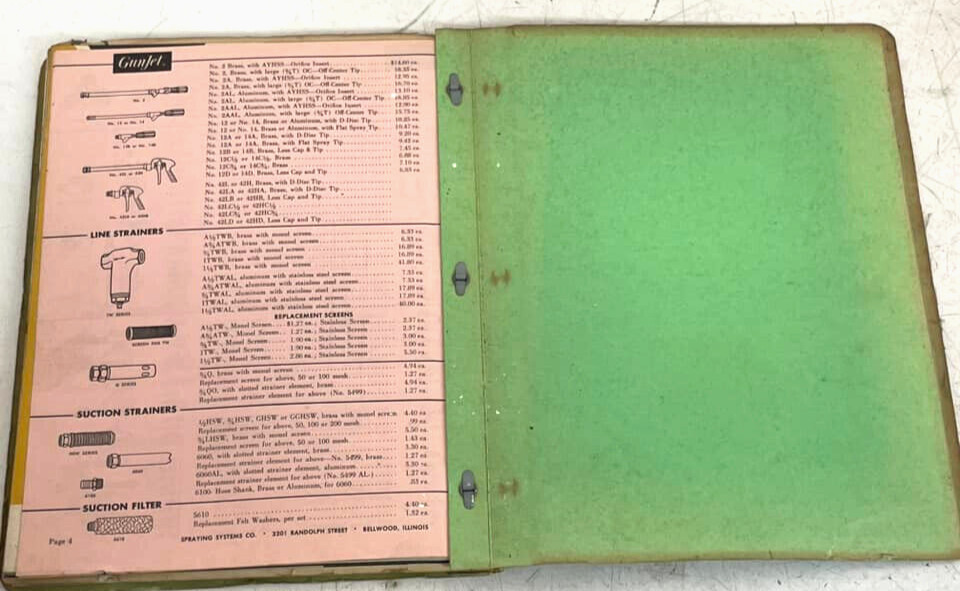 Vintage 1957 Farmrite Sprayer Brochure Ad Binder Delavan Johnson Boomjet Teejet+