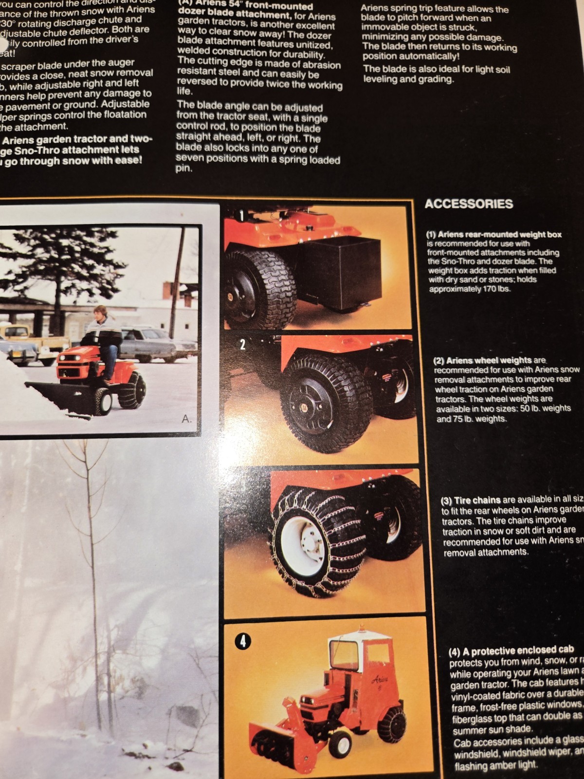 2 1983 ARIENS DEALERSHIP ADVERTISING BROCHURES SNO-THRO TRACTORS & SNO-THROS