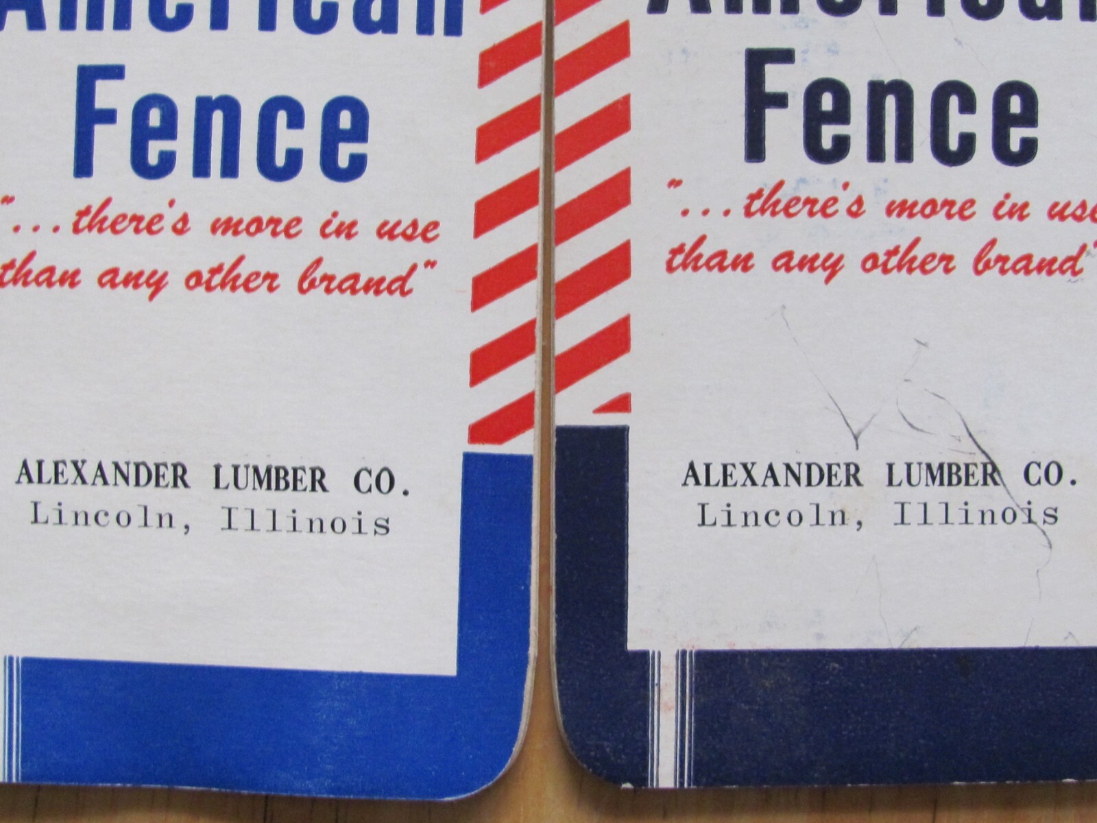 2 Vintage American Fence US Steel Notebook Alexander Lumber Co Lincoln Illinois