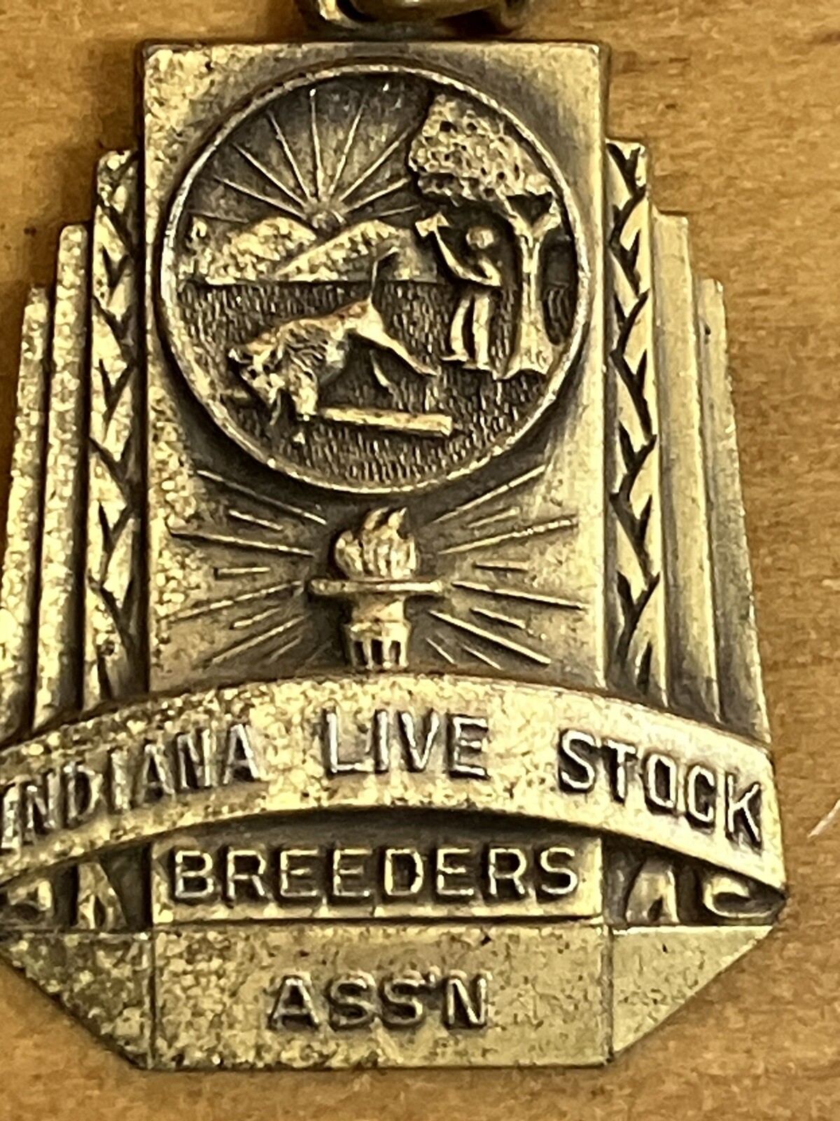1943 Calf Club Indiana Livestock Breeders Cattle Sterling Silver Gold Tone