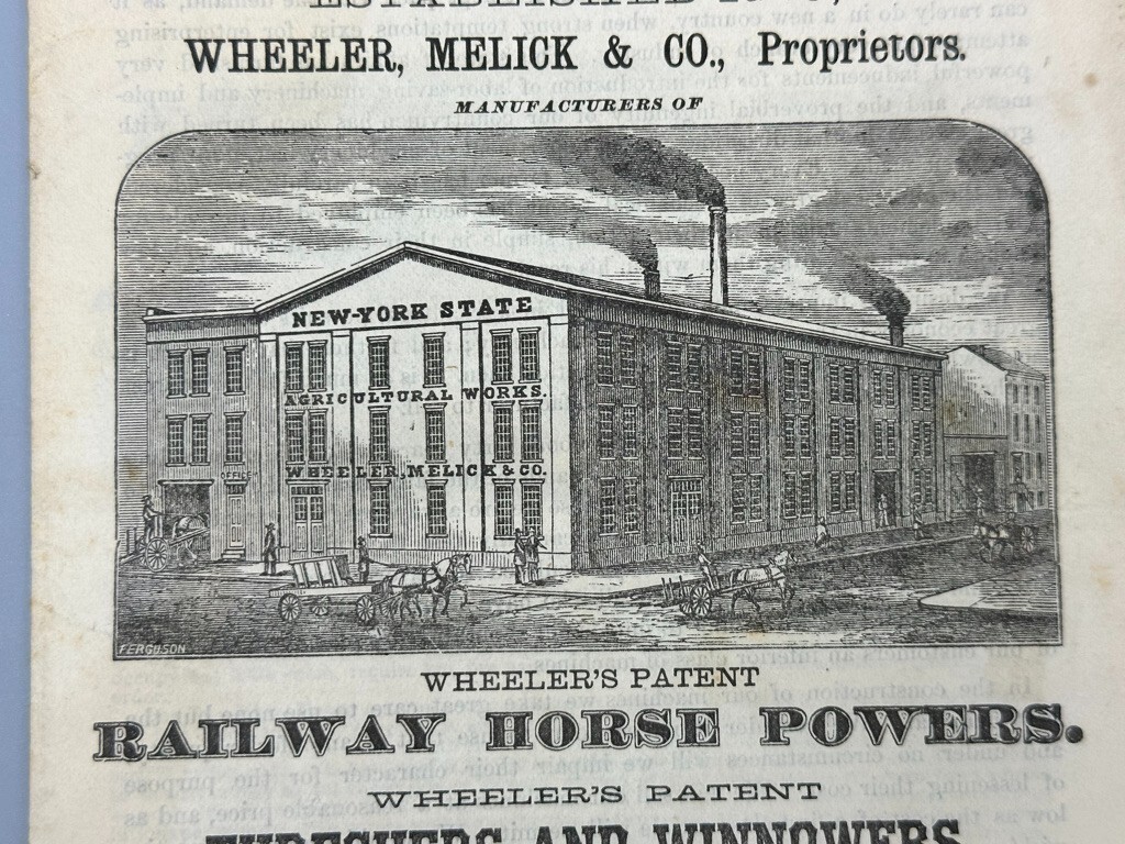 1870s NY AG WORKS Albany WHEELER MELICK Farm CHAMPION Horse THRESHER Advertising