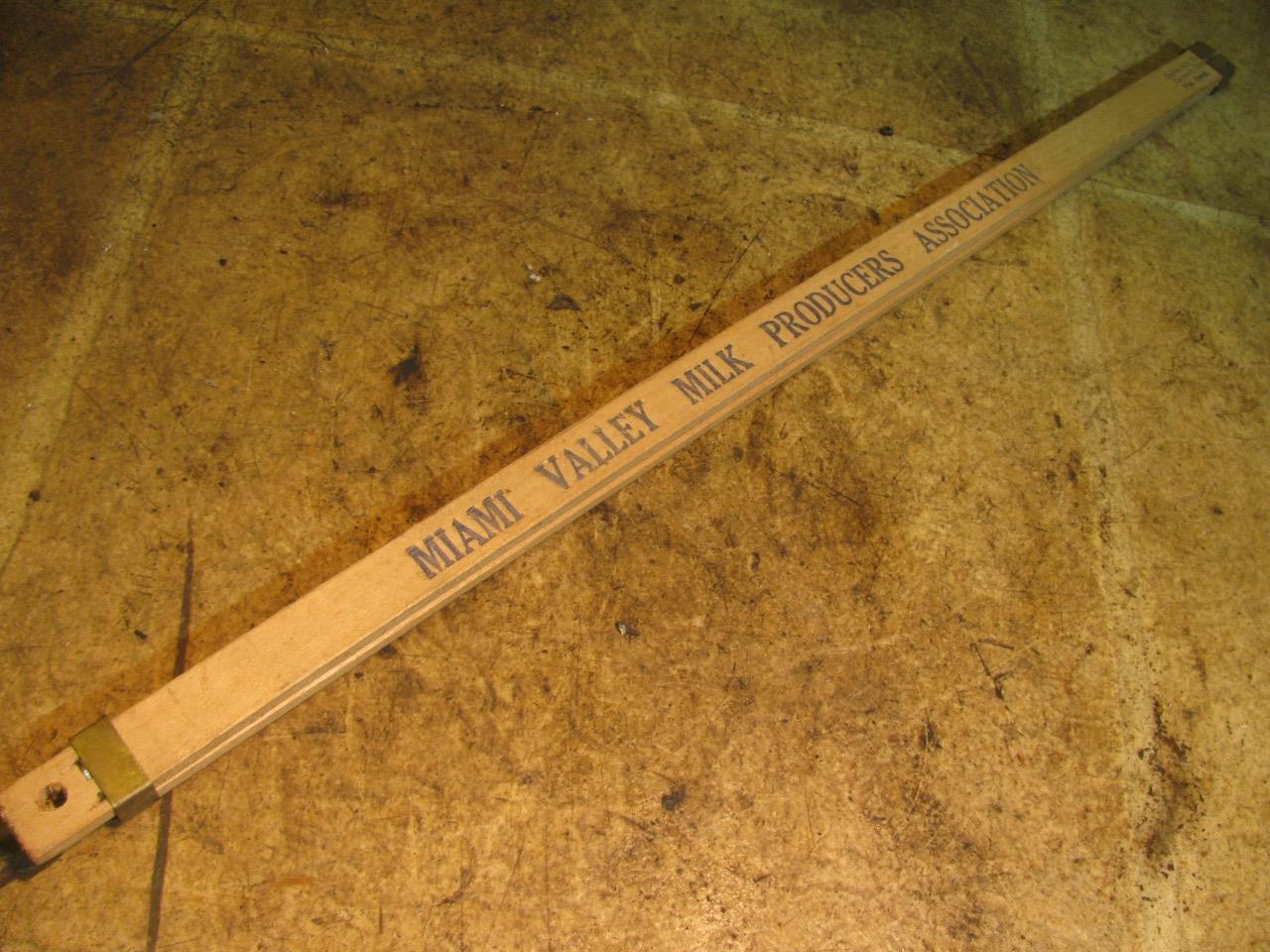 Vintage Miami Valley Milk Producers Assn Yard Stick Wood Retractable Ruler Ohio