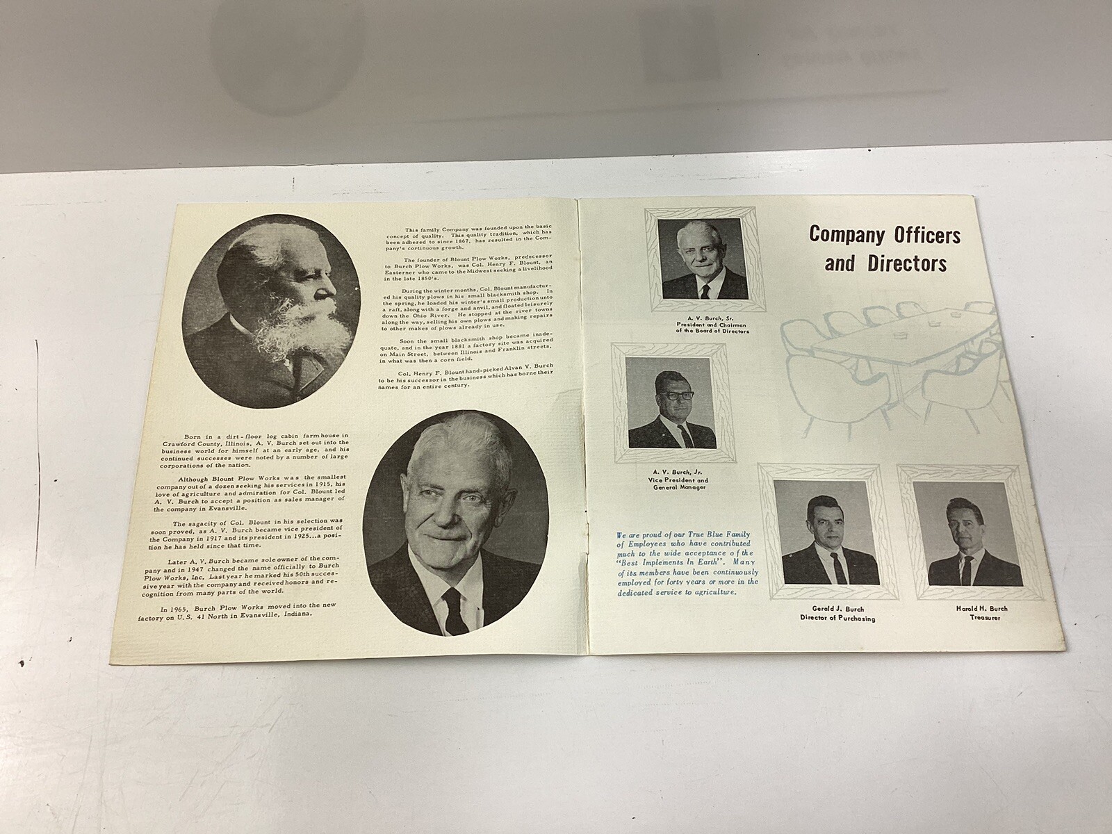 Vintage Burch Plow Works Factory Display Booklet