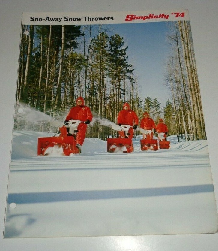 Simplicity 558 869 870 796 Snow Thrower Blower Sales Brochure Literature 1974