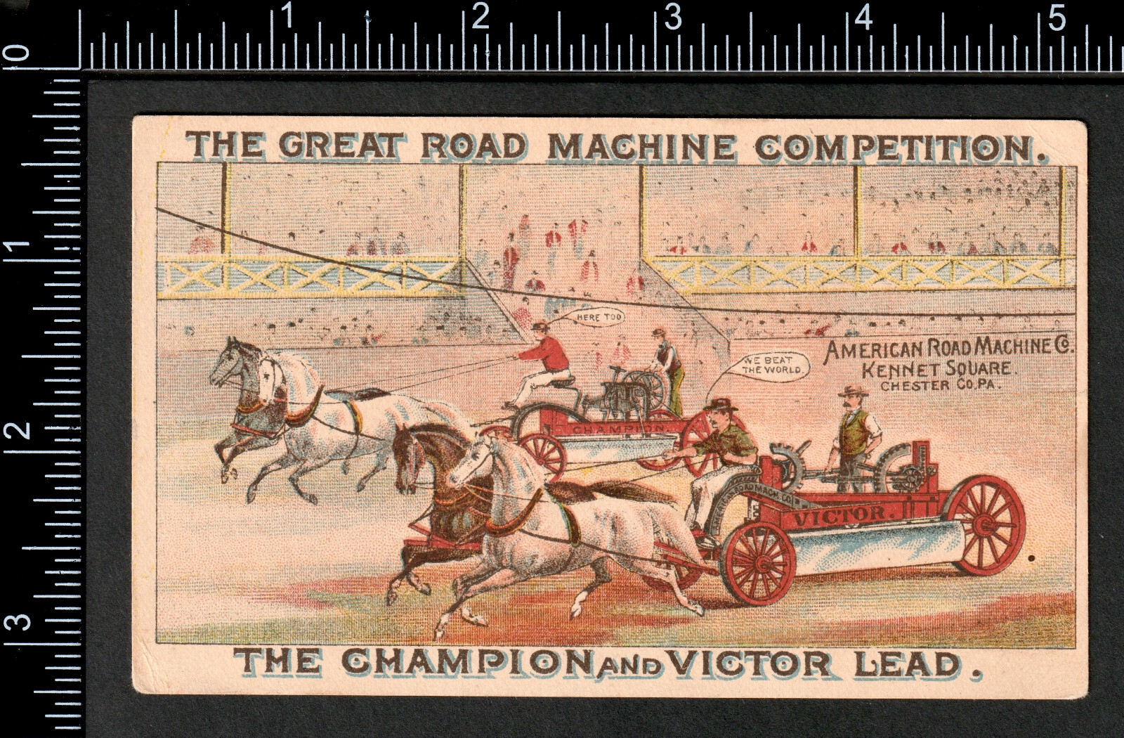 Fantasy American Road Machine Horse Race Track Champion Victor Trade Card RM.8