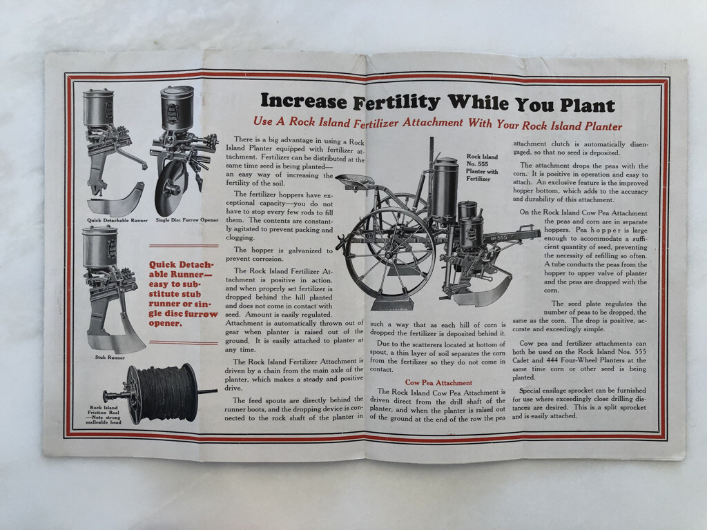 1930 ROCK ISLAND Planter PLOW Co FARM Advertising Antique Brochure POSTER