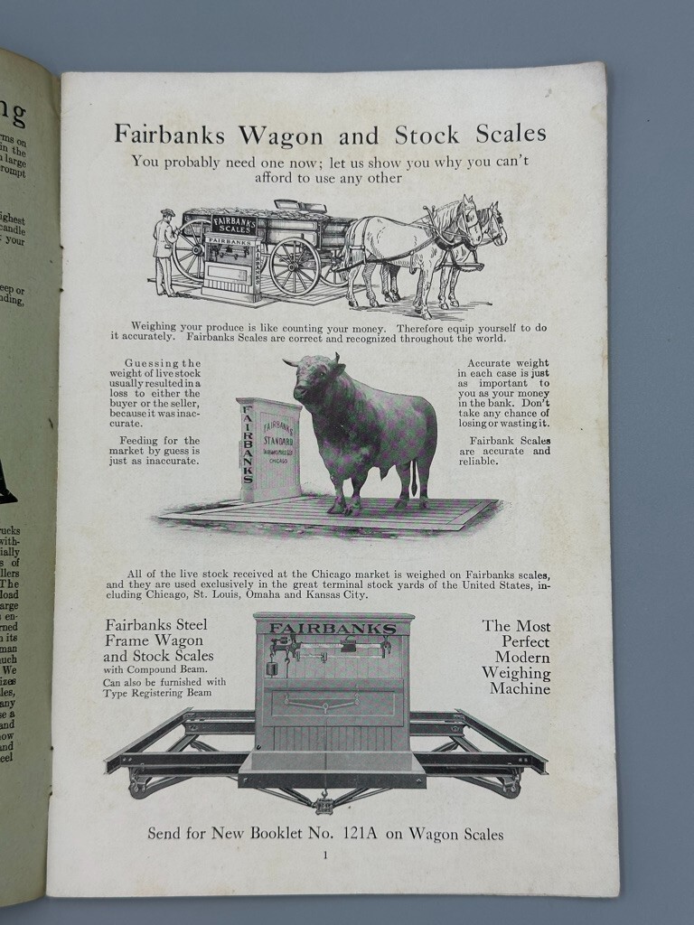 1910 FAIRBANKS MORSE Farm Advertising STOCK SCALES Pump ENGINES Windmill CATALOG