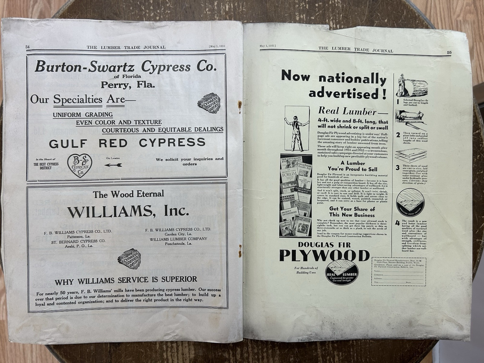 Vintage 1931 THE LUMBER TRADE JOURNAL New Orleans Logging Sawmill Industry