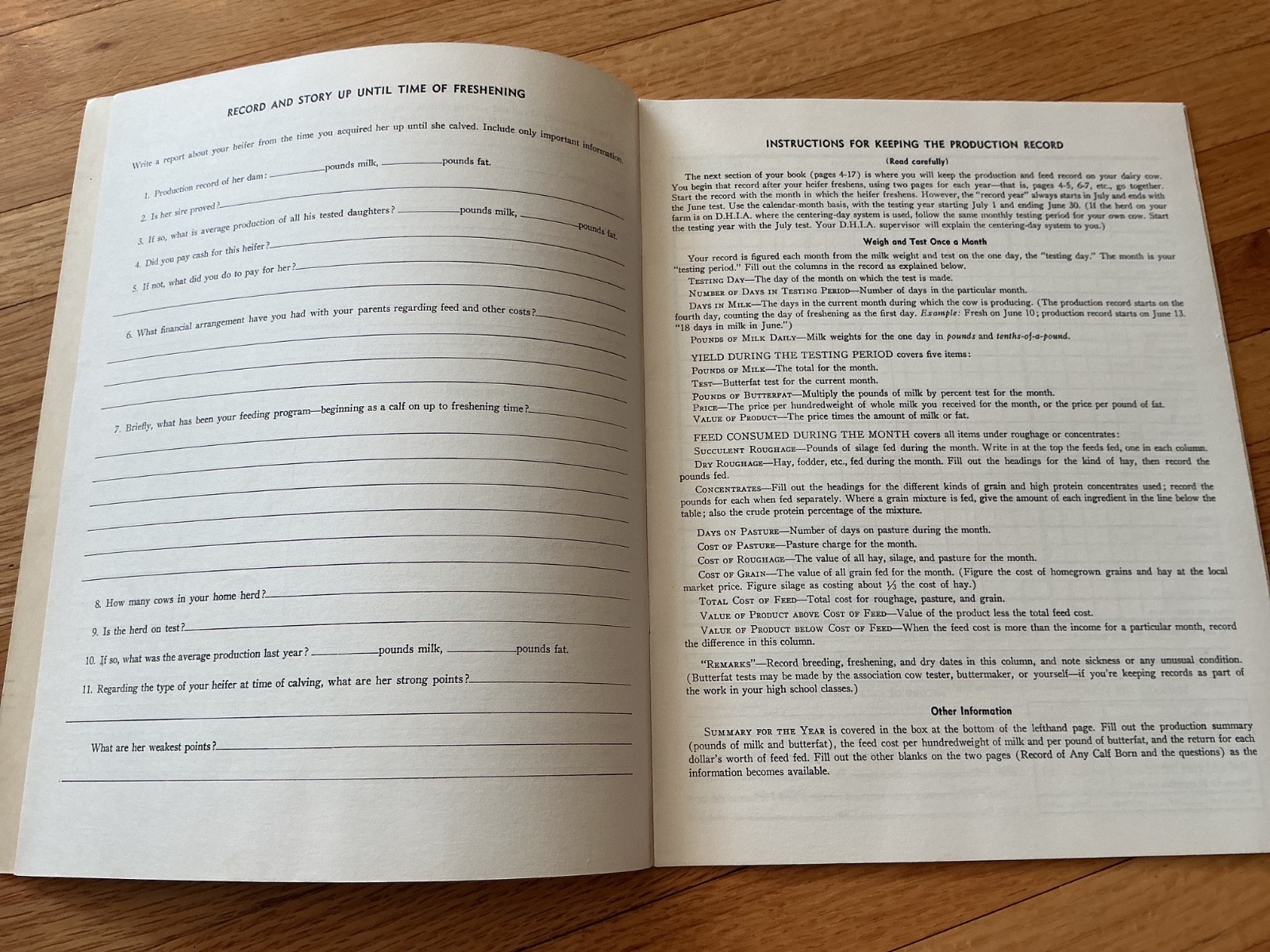 1950 4H Dairy Cow Project Record Book – Minnesota