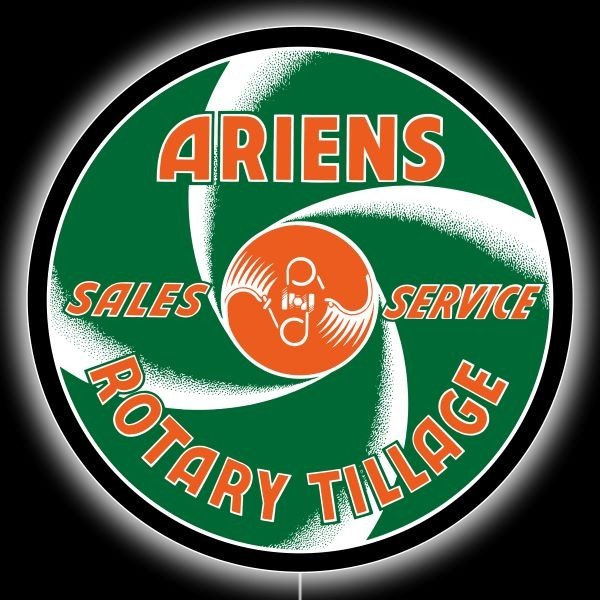 Ariens Rotary Tillage Sales & Svc. NEW LED Hanging Lighted Sign: 36&Prime; Dia. Round