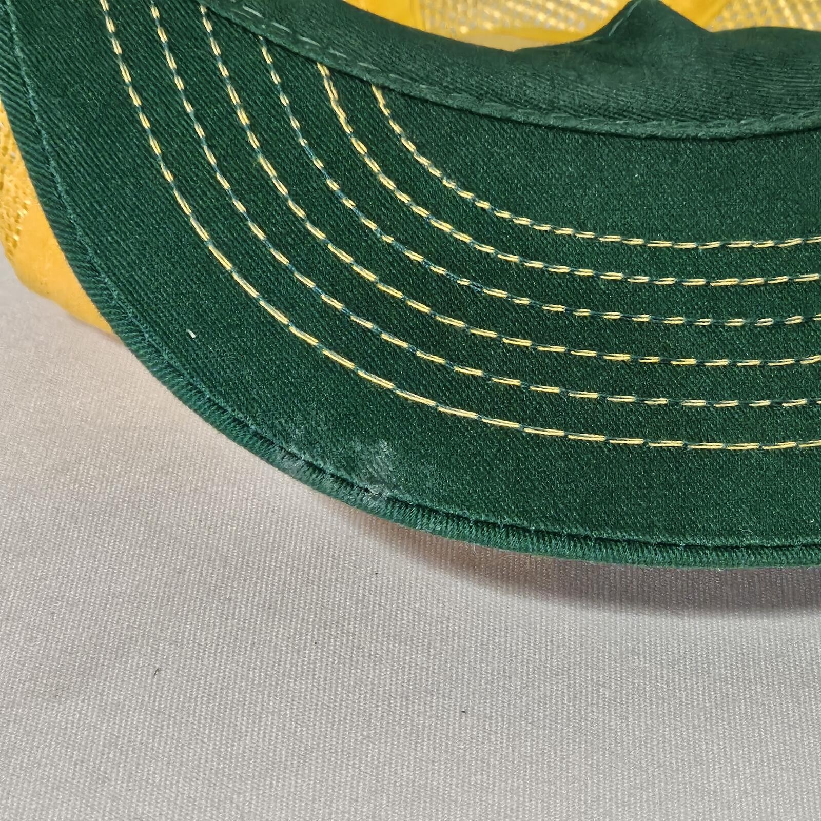Vintage DEKALB Yellow and Green Mesh Snapback Hat Cap Retro Farming Logo