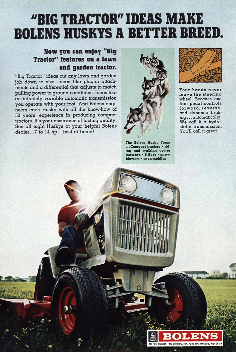 1970 Bolens Huskys: Big Tractor Ideas Vintage Print Ad